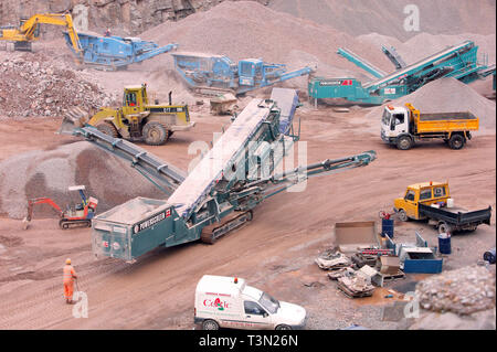 Hanson Aggregates at Machen Quarry in Newport South Wales. 05/10/2005 Stock Photo