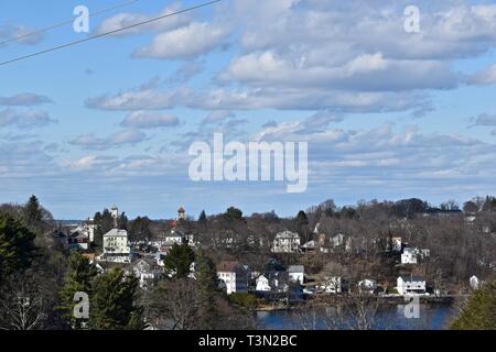 The dam to the Wachusett Reservoir in Clinton, Massachusetts Stock Photo