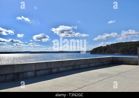 The dam to the Wachusett Reservoir in Clinton, Massachusetts Stock Photo