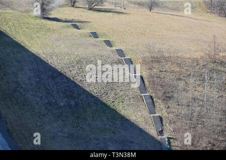 The dam to the Wachusett Reservoir in Clinton, Massachusetts Stock Photo