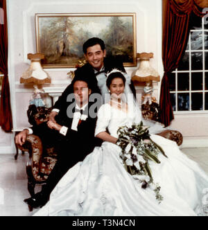 Actors Winston Chao, May Chin, and Mitchell Lichtenstein in the Chinese movie The Wedding Banquet, 1993 Stock Photo