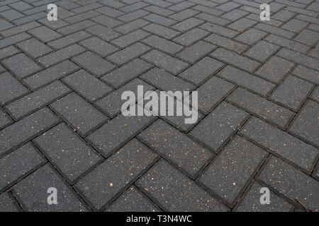 Texture of road tiles with herringbone pattern Stock Photo