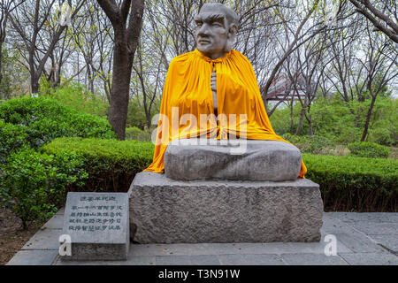 Facial expression of Buddha, Thousand Buddha Mountain Public Park, Jinan, Shandong Province, China Stock Photo