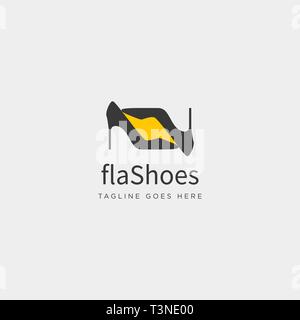 two heel fashion with flash, simple flat logo template vector illustration - vector Stock Vector