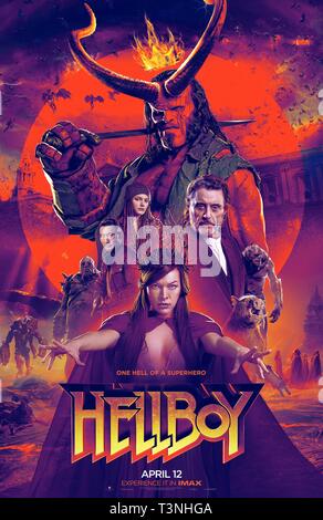 RELEASE DATE: April 12, 2019 TITLE: Hellboy STUDIO: Lionsgate DIRECTOR: Neil Marshall PLOT: Based on the graphic novels by Mike Mignola, Hellboy, caught between the worlds of the supernatural and human, battles an ancient sorceress bent on revenge. STARRING: DAVID HARBOUR as Hellboy Poster art. (Credit Image: © Lionsgate/Entertainment Pictures) Stock Photo