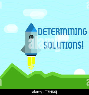 Text sign showing Determining Solutions. Business photo showcasing identifying business needs and determining solutions Colorful Spacecraft Shuttle Ro Stock Photo