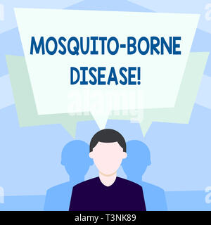 Writing note showing Mosquito Borne Disease. Business concept for illnesses caused parasites transmitted by mosquitoes Faceless Man has Two Shadows wi Stock Photo