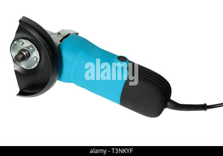 Angle Sander. Isolated on white background. Sander saw. Angle machine sander Stock Photo