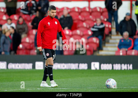 London, UK. 10th Apr, 2019. Emiliano Marcondes of Brentford during the EFL Sky Bet Championship match between Brentford and Ipswich Town at Griffin Park, London, England on 10 April 2019. Photo by Carlton Myrie. Editorial use only, license required for commercial use. No use in betting, games or a single club/league/player publications. Credit: UK Sports Pics Ltd/Alamy Live News Stock Photo