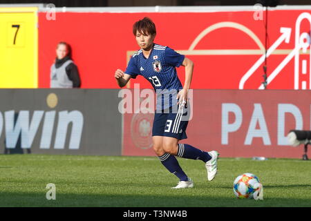 Paderborn, Germany. 9th Apr, 2019. Riko Ueki (JPN) Football/Soccer : International Friendly match between Germany 2-2 Japan at the Benteler-Arena in Paderborn, Germany . Credit: Mutsu Kawamori/AFLO/Alamy Live News Stock Photo