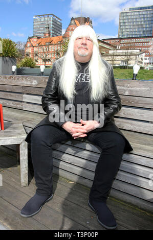 Andy Scott of The Sweet at the media day in the Hardrock Cafe on April 10, 2019 in Hamburg, Germany. Stock Photo