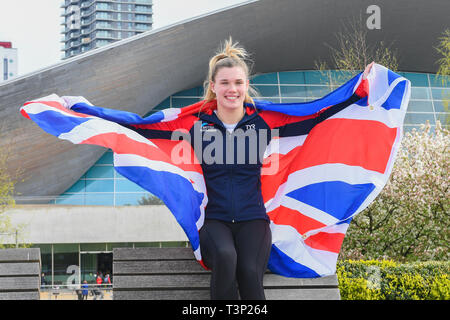 London, UK. 11th Apr, 2019. Grace Reid of Great Britain poses for portrait during The Great Britain Diving Team Launch Event at London Aquatics Centre on Thursday, 11 April 2019. London England.  Credit: Taka G Wu/Alamy Live News Stock Photo