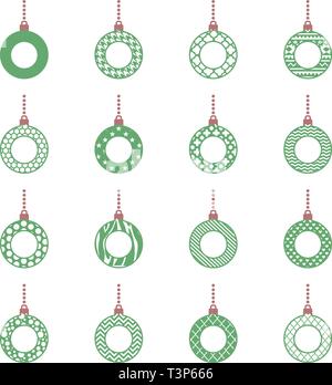 Christmas Balls Monogram Vector Collection Stock Vector