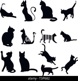 Cat Silhouettes Vector collection Stock Vector