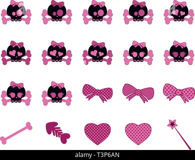 Cute Skull Girl. Halloween Collection. Stock Vector
