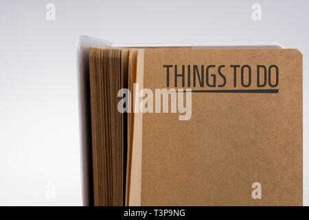 Things to do  as a memo list in view Stock Photo