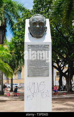 Joao Pessoa PB, Brazil - February 25, 2019: Monument at Antenor Navarro square of the revitalization of the place. Historical downtown. Stock Photo