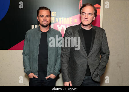 Leonardo DiCaprio and Quentin Tarantino, at the CinemaCon Photo Call for Columbia Pictures' ONCE UPON A TIME IN HOLLYWOOD at The Colosseum at Caesar's Palace, Las Vegas, NV, April 23, 2018 Stock Photo