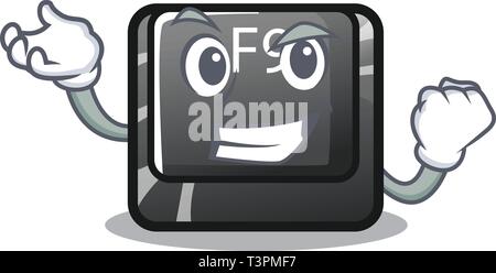 Successful F9 button installed on cartoon keyboard Stock Vector