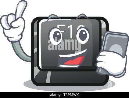 With phone button f10 in the mascot shape Stock Vector