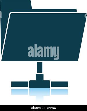 Shared folder icon. Shadow reflection design. Vector illustration. Stock Vector