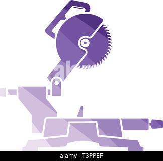 Circular end saw icon. Flat color design. Vector illustration. Stock Vector