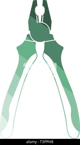 Pliers tool icon. Flat color design. Vector illustration. Stock Vector