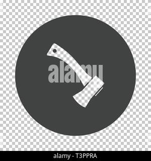 Camping axe  icon. Subtract stencil design on tranparency grid. Vector illustration. Stock Vector