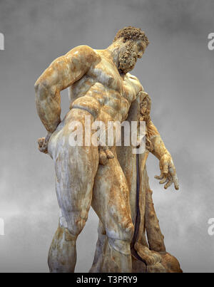 End of 2nd century beginning of 3rd century AD Roman marble sculpture of Hercules at rest copied from the second half of the 4th century BC Hellanisti Stock Photo