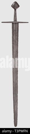 A German knightly sword, circa 1250 Double edged blade with an orb and ...