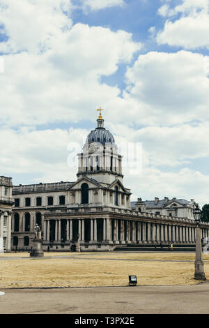 The Old Royal Naval College - the former training site of Officers in the British Royal Navy until 1998 which is now open to the public Stock Photo