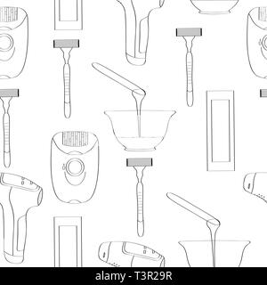 Means for removing unwanted hair. Seamless texture Stock Vector