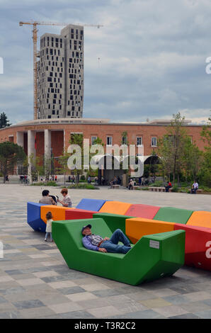 Tirana, part 2, Skanderbeg square Stock Photo