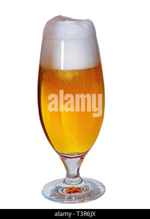 Glass of beer isolated on the white background Stock Photo