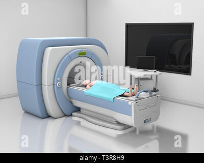 MRI Scanner Room With Patient, 3D Rendering Stock Photo - Alamy