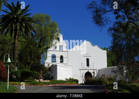 Exterior Front of Mission Basilica San Diego de Alcala Stock Photo