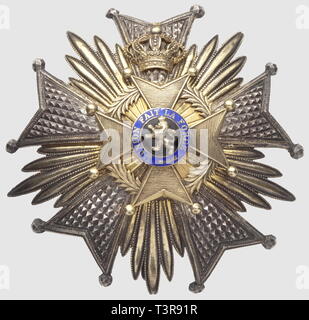 Ordre de Leopold II, créé le 24 ao–t 1900 par le roi Léopold II. 2eme modèle (1908 à 1951). Plaque de grand officier, en argent, diamètre 88mm, Additional-Rights-Clearance-Info-Not-Available Stock Photo