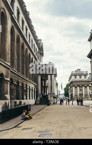 London, UK - July 23, 2018: College Way towards College Approach and King William Walk, Royal Naval College, Greenwich, London Stock Photo