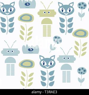 Monsters seamless pattern. it is located in swatch menu, vector image Stock Vector