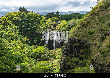 Opaekaa Falls in Wailua State Park, Kauai, Hawaii Stock Photo