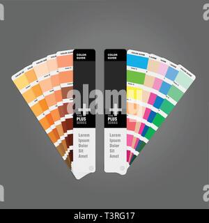 Illustration of two color palettes guide for print, guide book for designer, photographer and artists Stock Vector