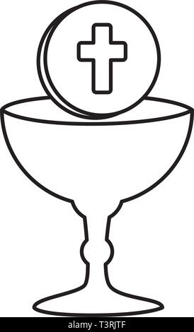 first communion in chalice Stock Vector