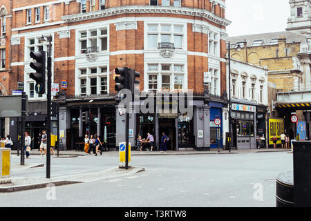 London/UK - July 21 2018: Cornershop Bar at the corner of Old Street and Shoreditch High Street, London, UK Stock Photo