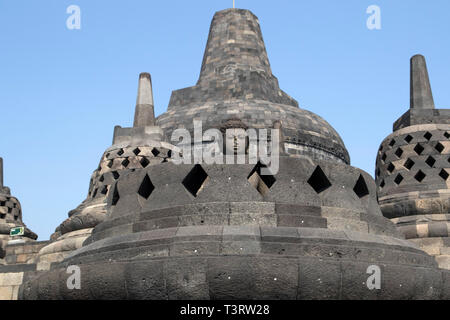 The 9th-century Mahayana Buddhist temple Borobudur, Magelang Regency, near Yogyakarta, Java Island, Indonesia.