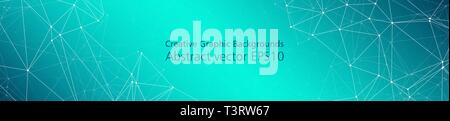 Technology new algorithm concept, abstract geometric vector lines dots background Stock Vector