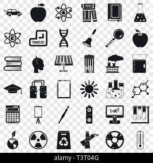 Education icons set, simple style Stock Vector