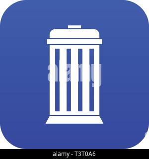 Trash can icon digital blue Stock Vector