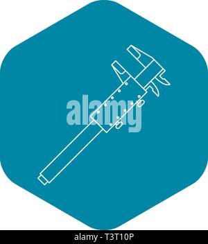 Caliper icon, outline style Stock Vector