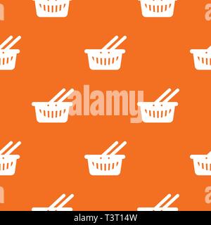Cart shop pattern vector orange Stock Vector