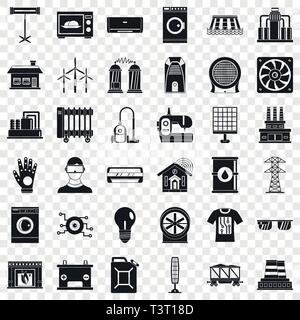 Electrical engineering icons set, simple style Stock Vector